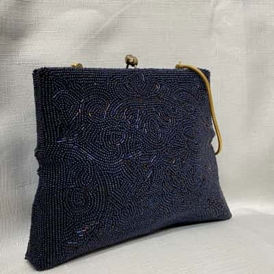 Beaded Bag Navy Blue