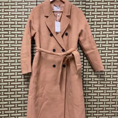BNWT RRP $349.95 Belle & Bloom Double Breasted Women's Boss Girl Camel Lined Wool Coat Size Small Duffle Winter Outerwear Birthday Present Ladies Autumn Jacket Warm Designer 