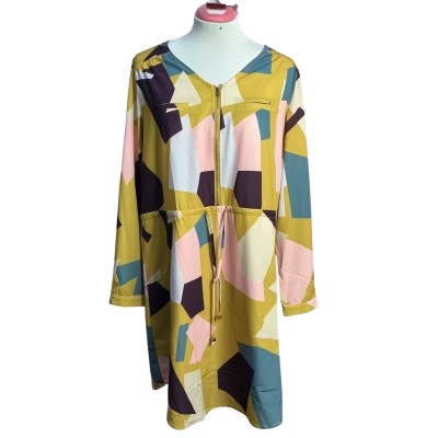 Sweet lemon Womens  Size 10 Shirt Dress Multicoloured / Mustard 