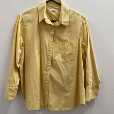 Morrison Womens  Size 1 Button Up Top Yellow 