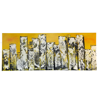 Mark Lobert Canvas Painting of Yellow Skyline