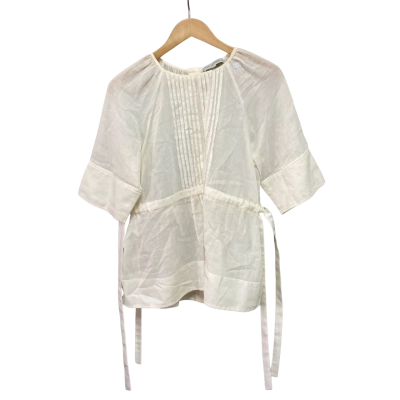 Lee Mathews Womens  Size 00 Short Sleeve Top White 