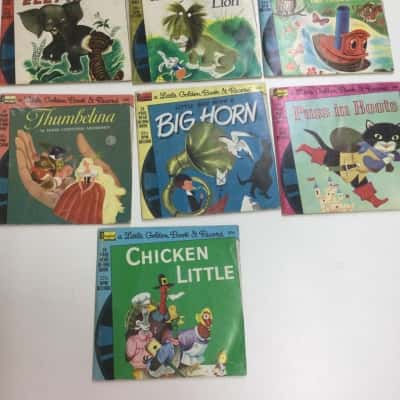 7 Little Golden Books, 5 with Records