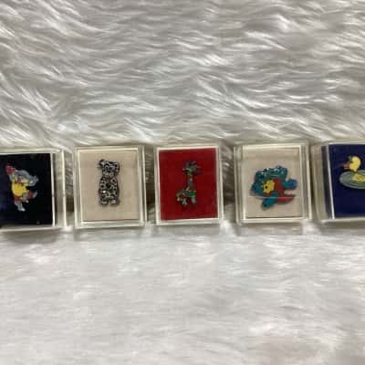Vintage Enamel Pins x 5