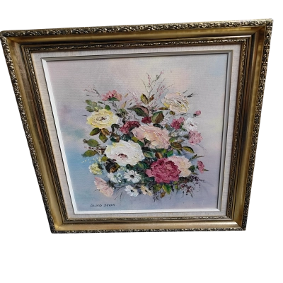 vintage floral oil painting