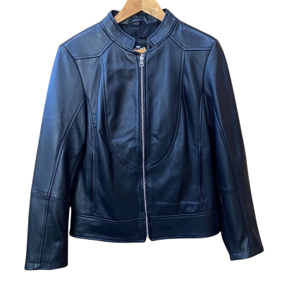 Real Leather Black Leather Jacket Size L