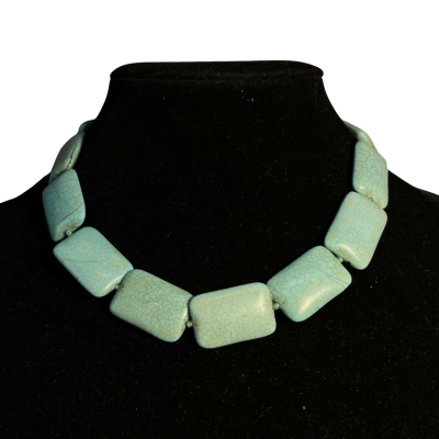 Aqua Coloured Chunky Stone Necklace 