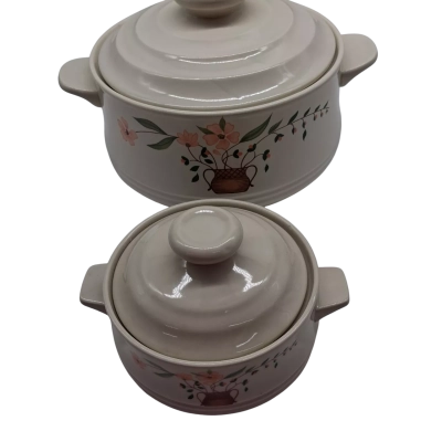 1980s Vintage Countryside  Stoneware Covered casserole 