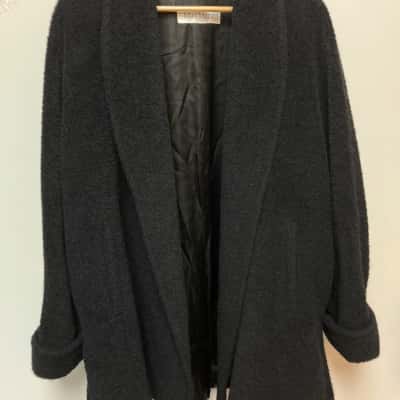 Max Mara Womens  Size 14 Fleece Jacket Black  