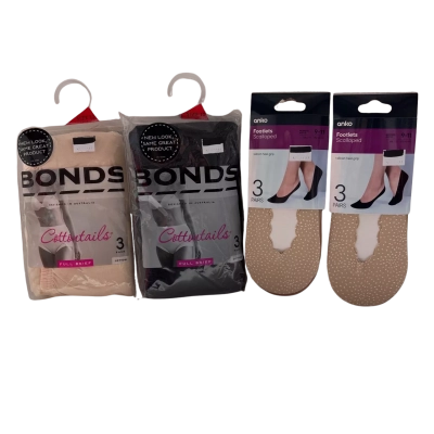  Women’s Underwear & Footlet Bundle Size 12 (underwear) Footlets Size 9-11 