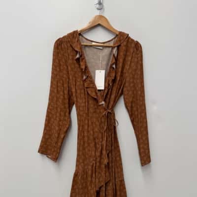 NEW - Auguste The Label Sicily Carina Mini Dress Burnt Orange - Size 12 