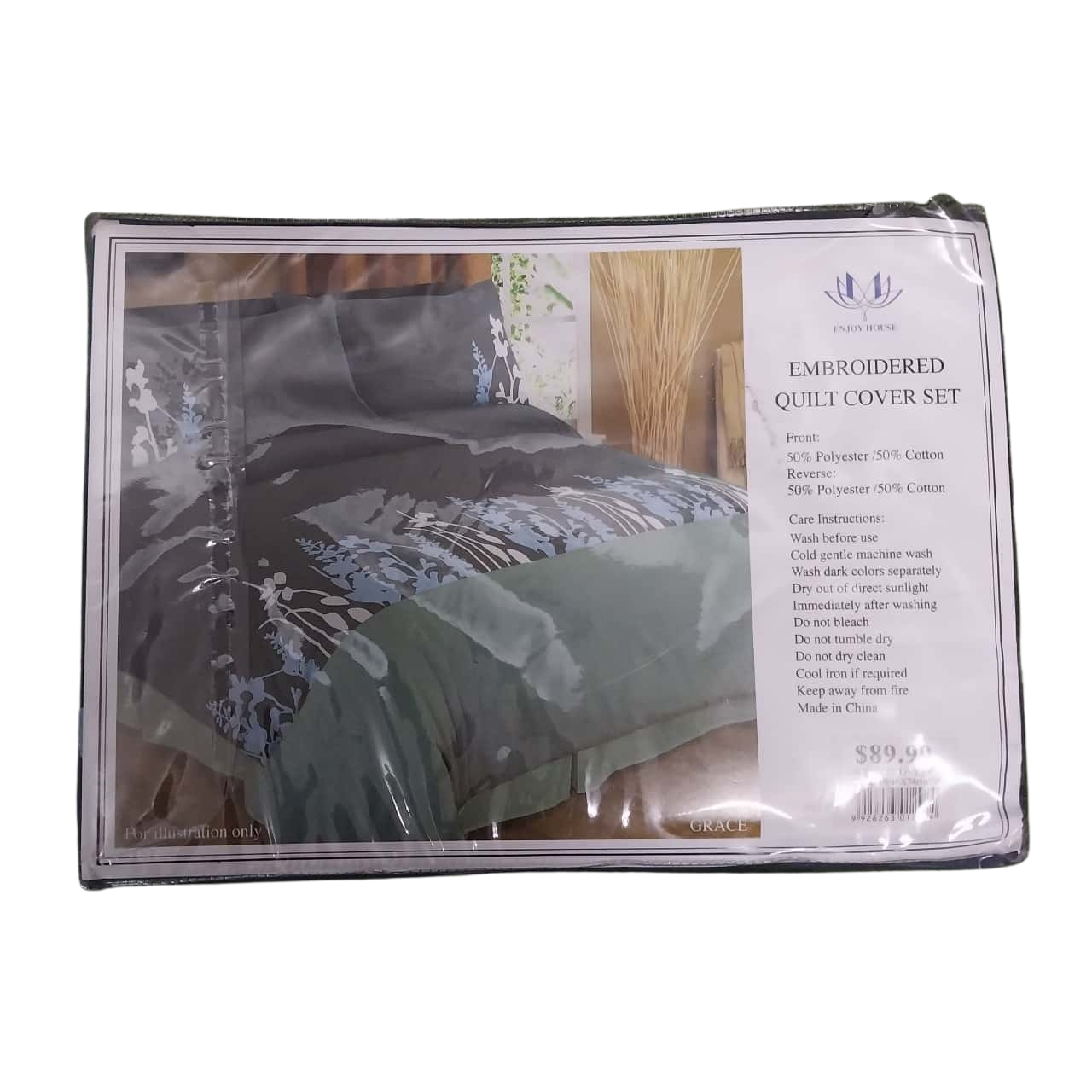 Enjoy House, queen bed quilt cover + 2 pillow cases.(s)
