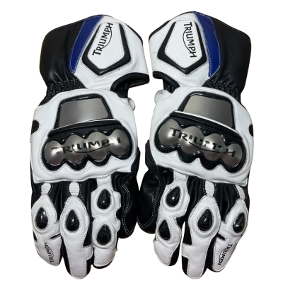 Triumph Motorcycle Racing Leather Python Gloves size L
