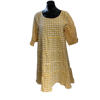 Soul sparrow  Womens  Size S Babydoll Dress Checked / Mustard / White 