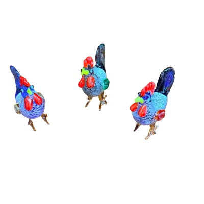 Murano Glass Roosters 