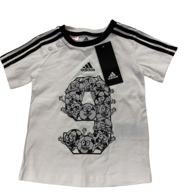 Adidas Kids shirt Size 6-12m Black  / Grey / White 