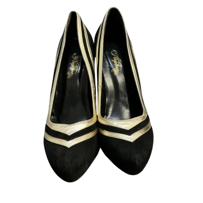 Peeptoe Womens  Size 40 Heels Black  / Gold 