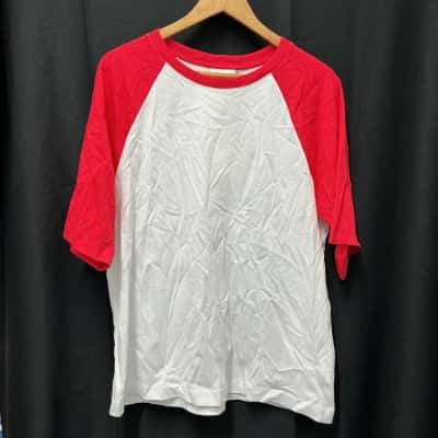 Seed Womens  Size L 3/4 Sleeve Top Red / White new