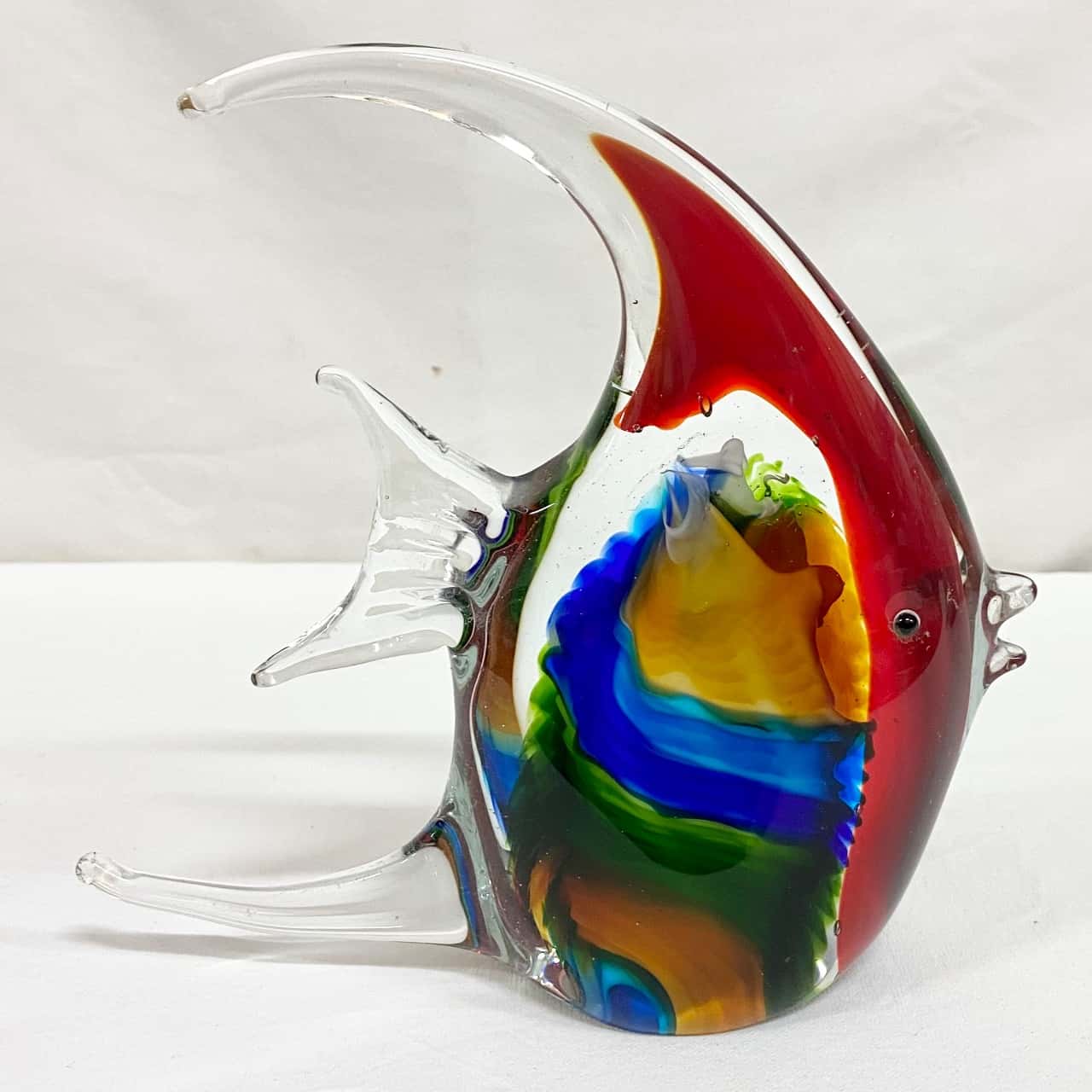 Stunning Colourful Glass Angel Fish Weighing 1.25Kg 19cm Tall(s) - Used ...