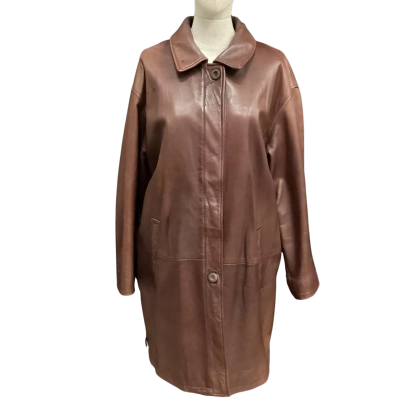  Latini Soft Leather  Size XXL Winter Coat Brown 