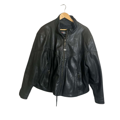 Mega Force Black Leather Jacket Size 24