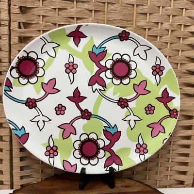 IKEA floral ceramic serving platter homewares, Christmas, Mother’s Day, gifts, birthday, party, wedding, flower, oval, deco