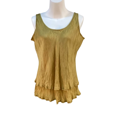 Women's Size L Sleeveless Top Mustard / Olive 
