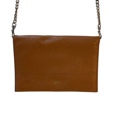 Oroton Polly Flap Over Tan Leather Crossbody Bag - As New Condition