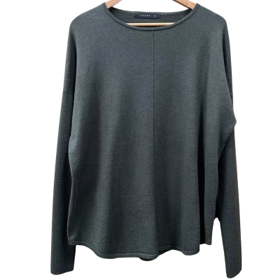 The Ark Dark Green Seam-Detail Knit Top Size S