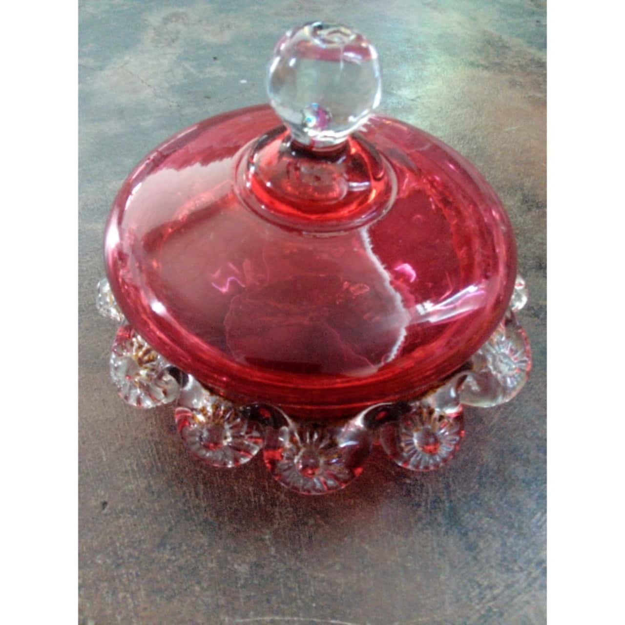 Vintage Ruffled Dish Raspberry Vintage Raspberry Bowl w/Lid(s)