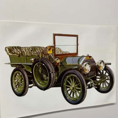 Collection of 7 vintage car prints 30 x 42vm