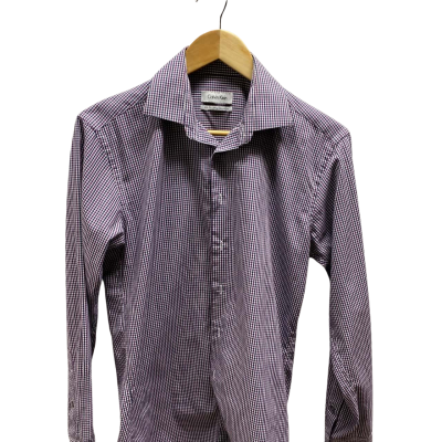 Calvin Klein Mens Size S Purple Checked Shirt