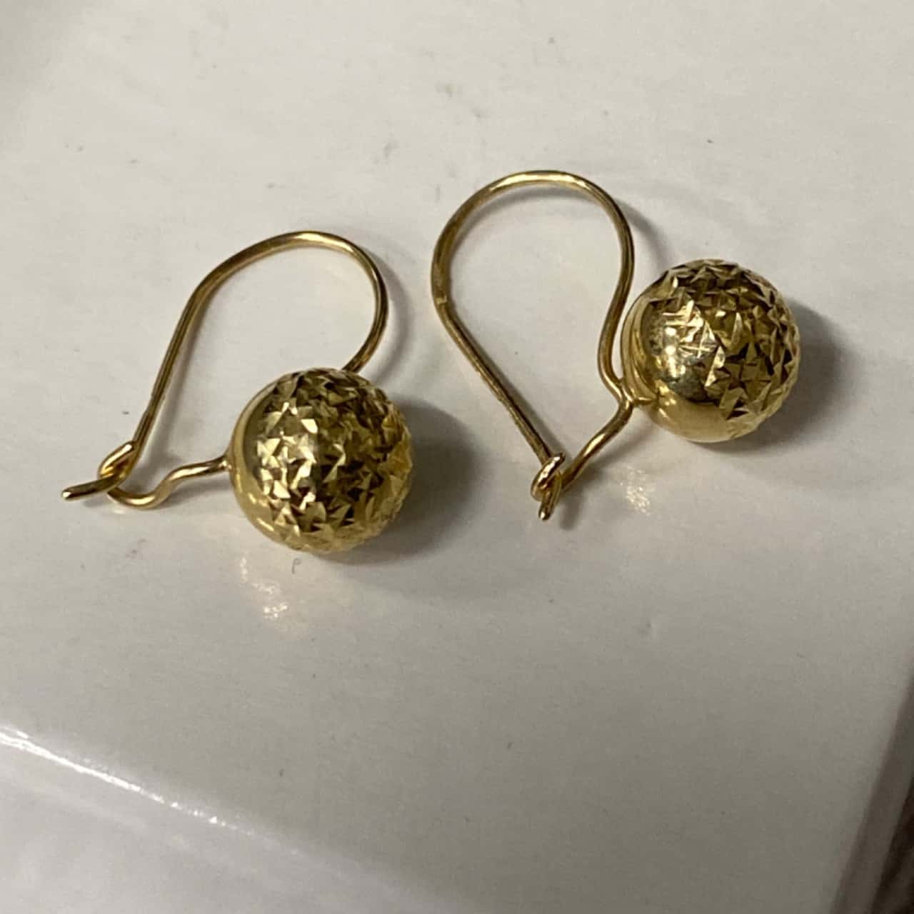 9ct gold euro ball earrings (s)