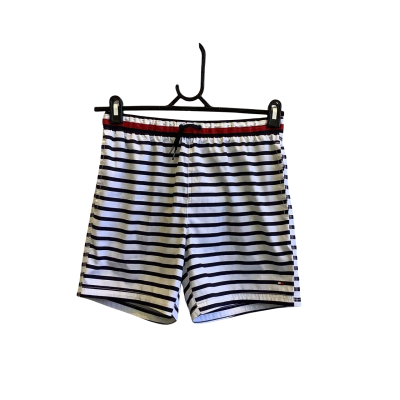 BNWT Tommy Hilfiger Kids Size 12-14 Draw String Swim Shorts Navy Blue & White Striped 