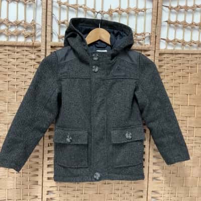 Pumpkin Patch Hooded Kids Boys Size 7 Jacket Grey 