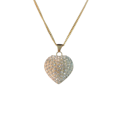 Michael Hill  Womens 10k/417 Cubic Zirconia heart pendant 2.2 grams total weight (inc stones)