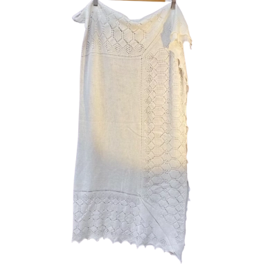 G.H. Hurt & Son wool christening knitted shawl