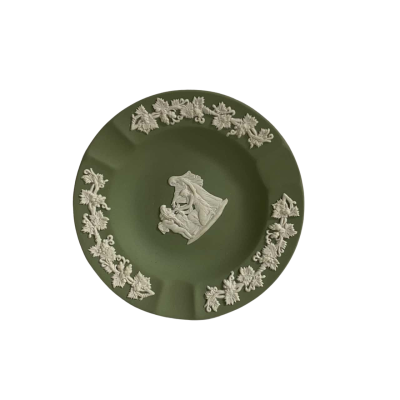 Vintage Wedgewood Jasperware Trinket Dish Sage Green