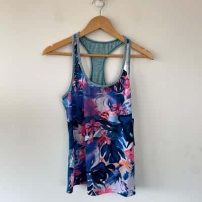 Roxy Blue Colourful Cutback Tank Top Size S 