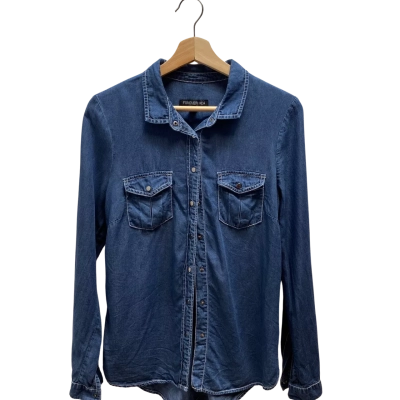 Forever New Womens Shirt Size 8 Blue Denim Shirt