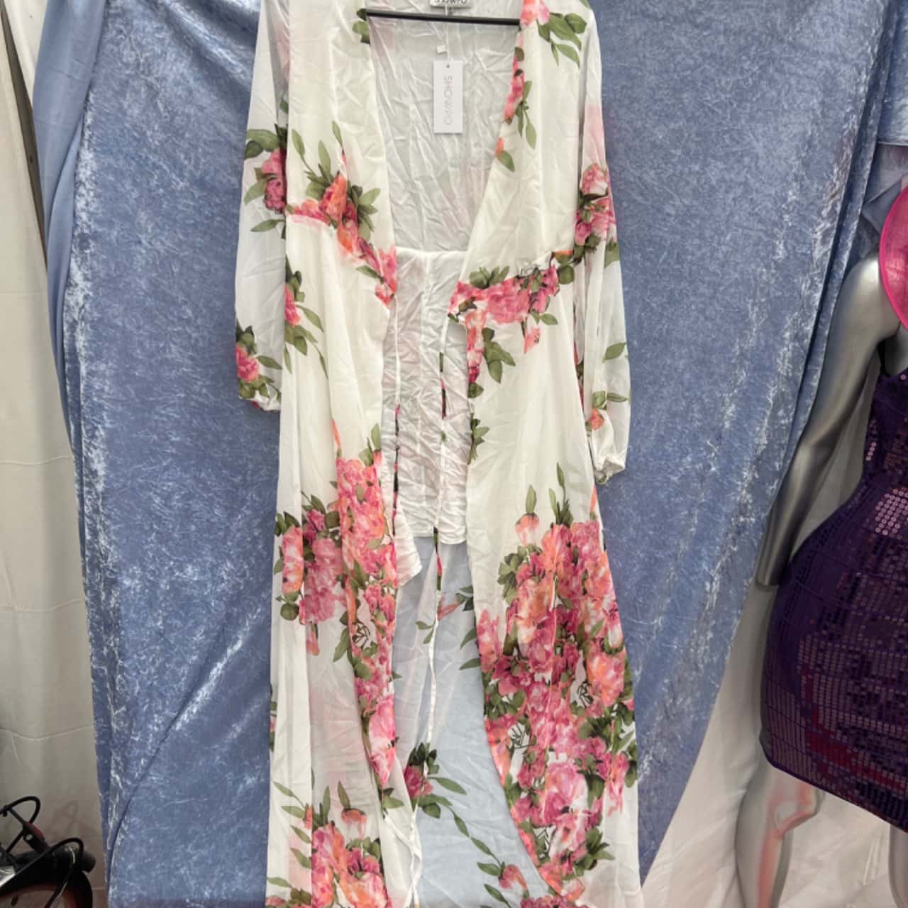 BNWT ShowPo White Floral Wrap Maxi Dress Womens (s)