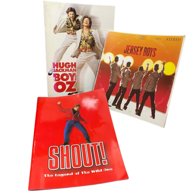 Souvenir Theatre Programs (3) - Jersey Boys, Shout & Hugh Jackman - The Boy From Oz