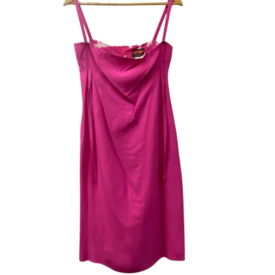  CHRISTIAN LACROIX | Hot pink shoestring-strap dress | Size 38 (EUR) 