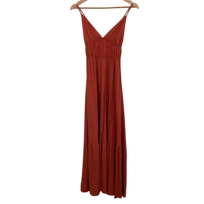  Womens  Size S Maxi Dress / Shoestring Strap Dress Burnt Orange 