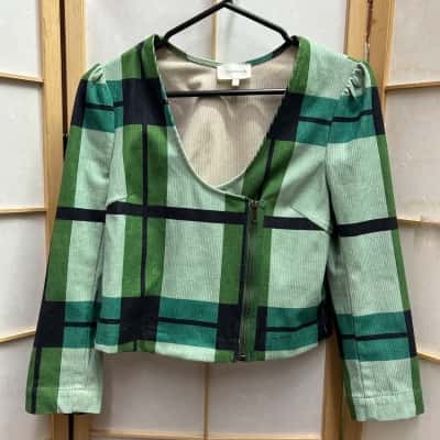 Women's Abstract Green Tones  Chord Jacket