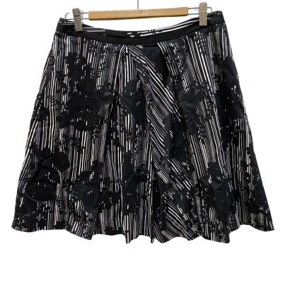 Veronika Maine Womens  Size 12 A-Line Skirt Black  / White 