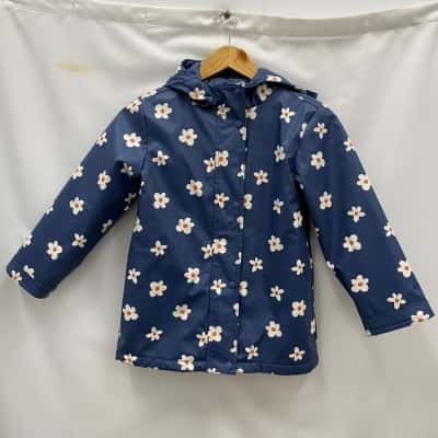 Target Kids Raincoat Jacket With Hoodie Size 8 Blue 