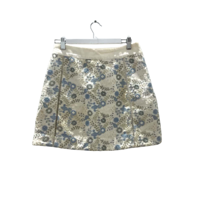 AJE Womens  Size 10 A-Line Skirt Blue / Floral / White 