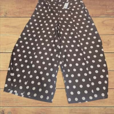 Sportsgirl Womens  Size 16 Wide Leg Pants Brown / Polka Dot / White 