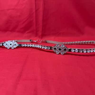 Ladies Crystal Embellished Brown Belt